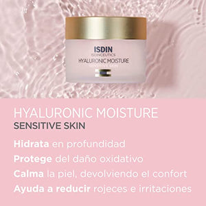 ISDIN Isdinceutics Hyaluronic Moisture Sensitive Skin Calming Daily Face Moisturizer with Hyaluronic Acid 1.76 OZ - MoreHair City Beauty Products