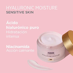 ISDIN Isdinceutics Hyaluronic Moisture Sensitive Skin Calming Daily Face Moisturizer with Hyaluronic Acid 1.76 OZ - MoreHair City Beauty Products