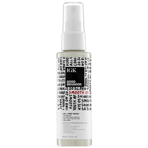 IGK GOOD BEHAVIOR 4-in-1 Prep Spray Travel | Leave In + Detangle + Heat Protectant | Vegan + Cruelty Free | 2 Oz - MoreHair City Beauty Products