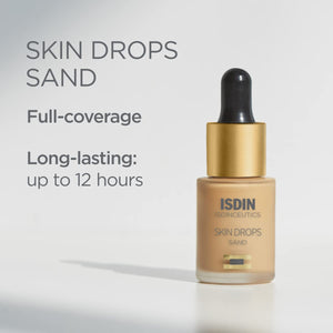 ISDIN Skin Drops, Face and Body Makeup Lightweight and High Coverage Foundation, Sand Shade for Fair to Light Skin Tone - MoreHair City Beauty Products