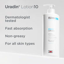 ISDIN Body Lotion Uradin10, 24 Hour Intense Hydration, 10% Urea, Fast Absorbing, Dermatologically Tested, 13.5 Fl Oz - MoreHair City Beauty Products