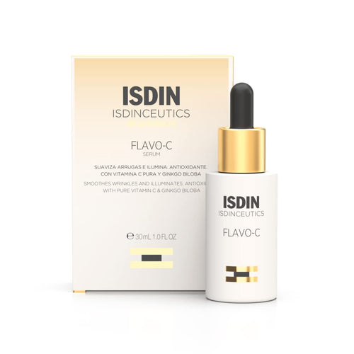 ISDIN Flavo-C Vitamin C and Antioxidant Anti-Aging Benefits Serum, Increases Skin Brightness, Elasticity and Texture, 1 Fl. Oz - MoreHair City Beauty Products