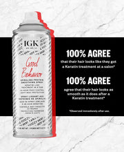 IGK GOOD BEHAVIOR Spirulina Protein Smoothing Spray | Keratin Like Treatment + Frizz Control + Heat Protectant | Vegan + Cruelty Free | 5.6 Oz - MoreHair City Beauty Products