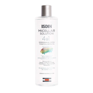 ISDIN Micellar Solution, 4 in 1 Makeup Remover, Cleanser, Hydrating Toner - Suitable for Sensitive Skin, 13.5 Fl. Oz - MoreHair City Beauty Products