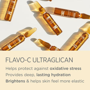 ISDIN Serum Ampoules Flavo-C Ultraglican, Vitamin C and Hyaluronic Acid, 30 ampoules - MoreHair City Beauty Products