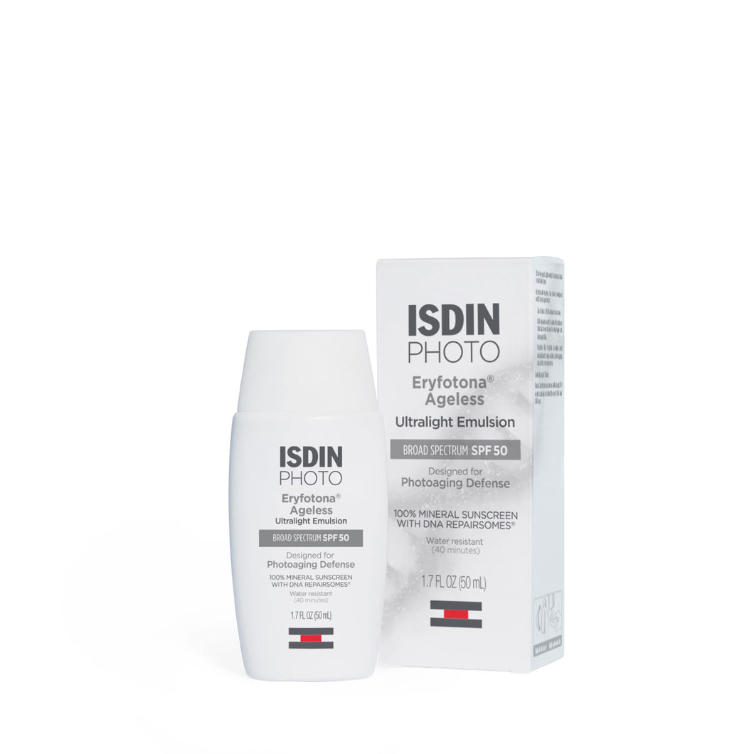 ISDIN Eryfotona Ageless Tinted Mineral Sunscreen for Face, SPF 50 Zinc Oxide Formula Helps Repair Sun Damage, 1.7 Fl.Oz. Travel-Size Tube, Water Resistant and Non-comedogenic - MoreHair City Beauty Products