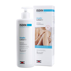 ISDIN Body Lotion Uradin10, 24 Hour Intense Hydration, 10% Urea, Fast Absorbing, Dermatologically Tested, 13.5 Fl Oz - MoreHair City Beauty Products