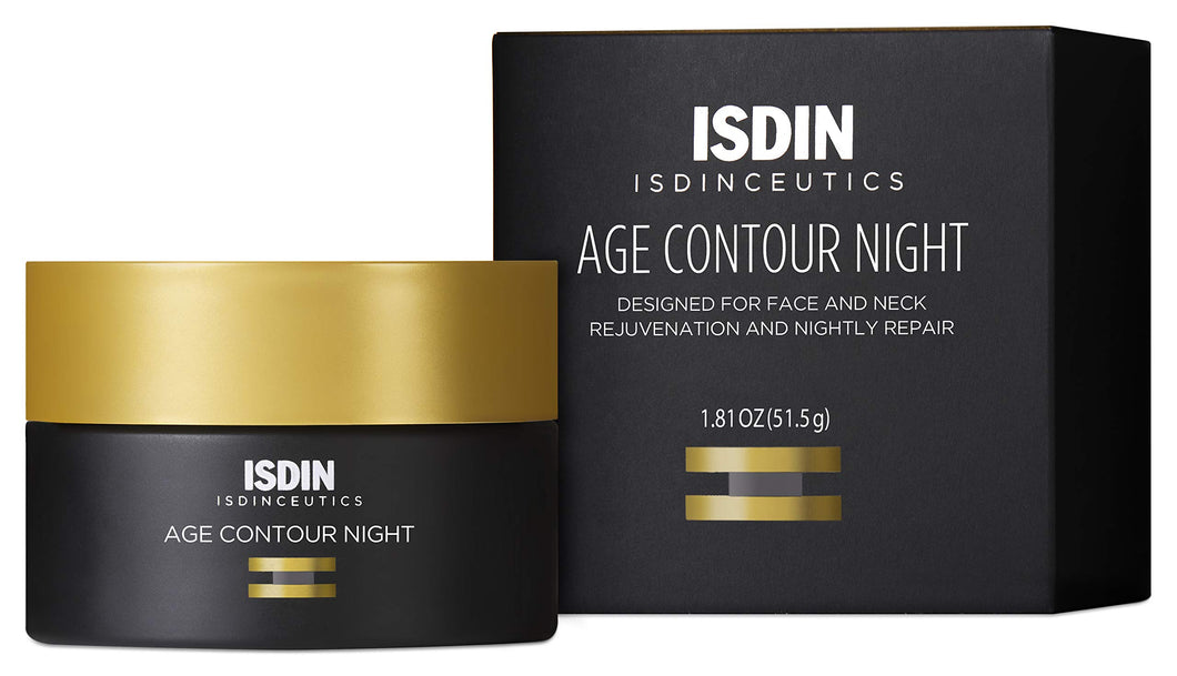 ISDIN Age Contour Night Face and Neck Cream with Melatonin and Peptides, 1.8 Oz - MoreHair City Beauty Products