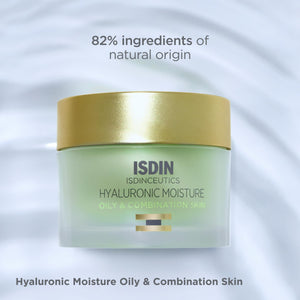 ISDIN Hyaluronic Moisture Oily & Combination Skin Mattifying Daily Face Moisturizer with Hyaluronic Acid 1.76 OZ (Cream) - MoreHair City Beauty Products