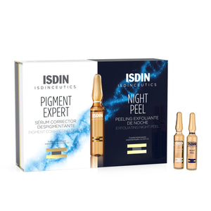 ISDIN Day & Night Brightening Routine Serum, Exfoliate and Correct, Sealed in Glass Ampoules for Maximum Efficacy, 20 ampoules - MoreHair City Beauty Products