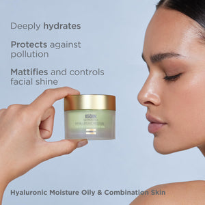 ISDIN Hyaluronic Moisture Oily & Combination Skin Mattifying Daily Face Moisturizer with Hyaluronic Acid 1.76 OZ (Cream) - MoreHair City Beauty Products