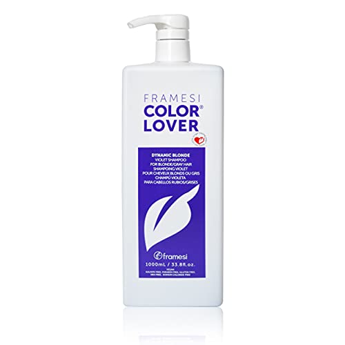 FRAMESI Color Lover Dynamic Blonde Violet Shampoo, 33.8 fl oz, Sulfate Free Shampoo, Color Treated Hair, 33.8 fl. oz. - MoreHair City Beauty Products