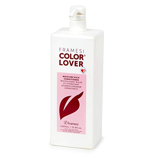 Framesi Color Lover Moisture Rich Conditioner, 33.8 fl oz, Sulfate Free Shampoo with Coconut Oil and Quinoa, Color Treated Hair - MoreHair City Beauty Products