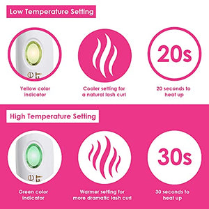 Grande Cosmetics LASH-LIFT Heated Lash Curler, Rechargeable and Travel Friendly, 2 Heat Settings, White - MoreHair City Beauty Products